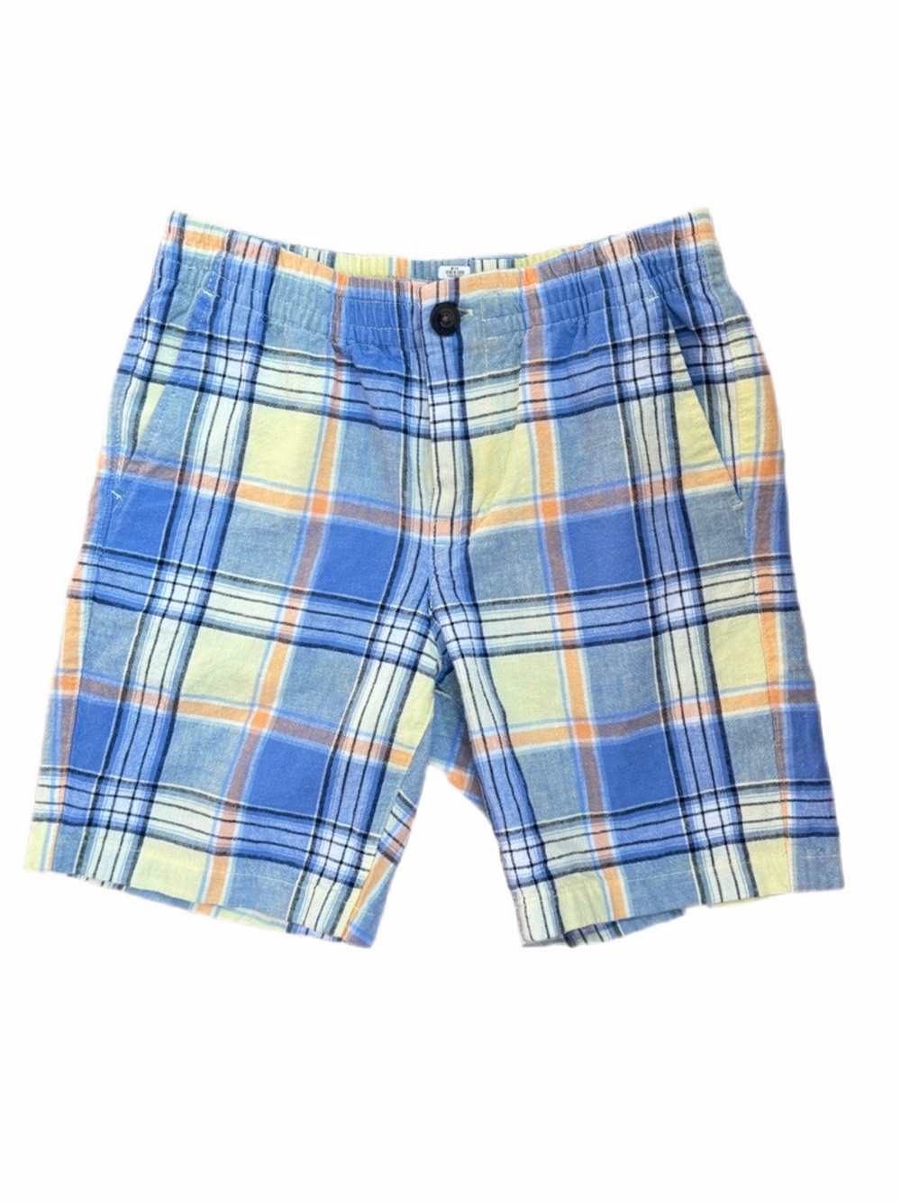 Janie and Jack Boys 7 Linen Plaid Pull On Shorts